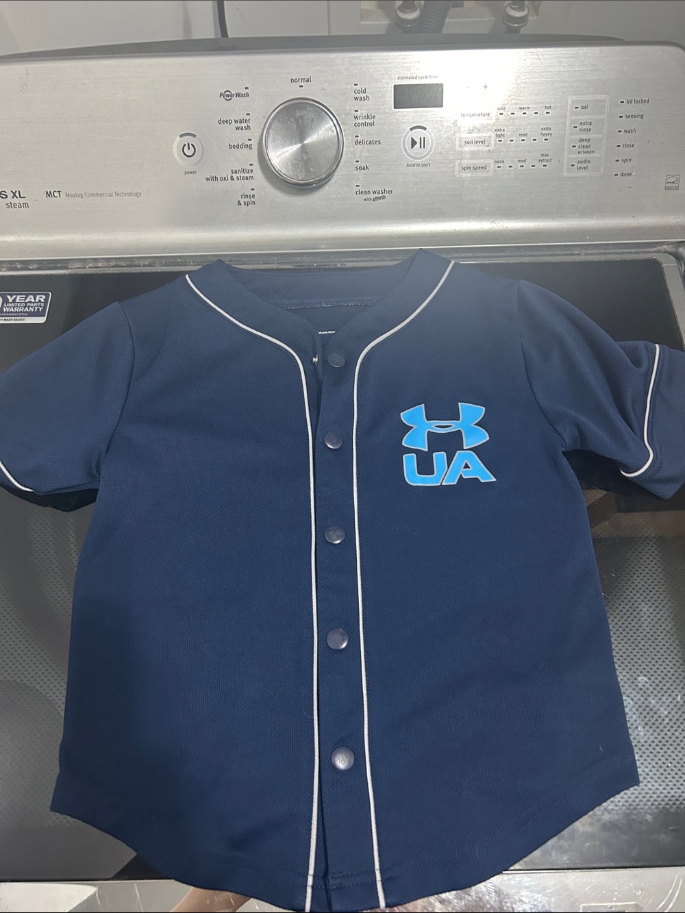 Boys size 4 baseball jersey #1 button down snaps mlb